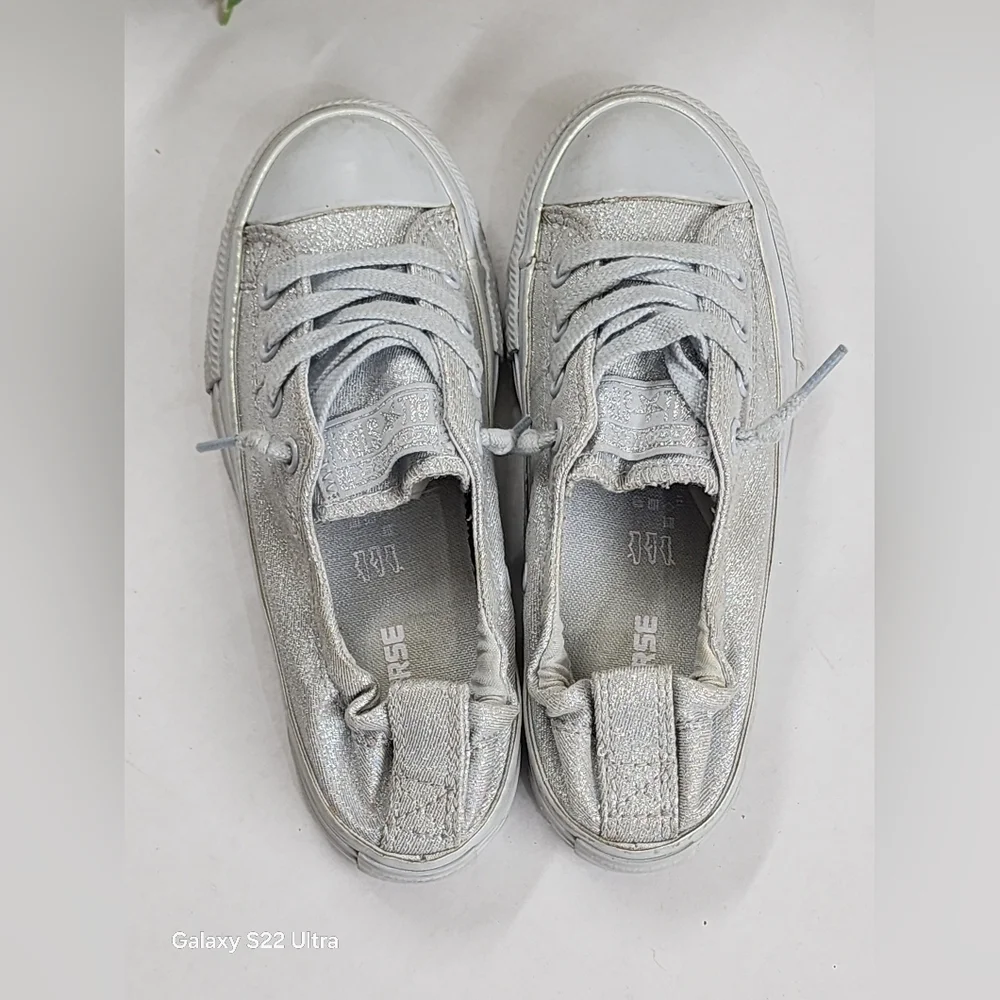 Converse Kids Shimmering Silver Sneakers